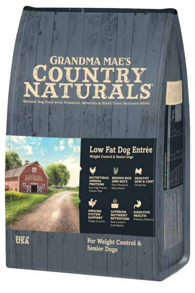 Grandma Mae's Country Naturals Low Fat Dry Dog Food Chicken & Rice 24 lb 850042318546