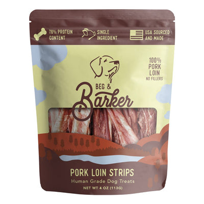 Beg & Barker Pork Loin Strip Dog Treats 4 oz 850025546034