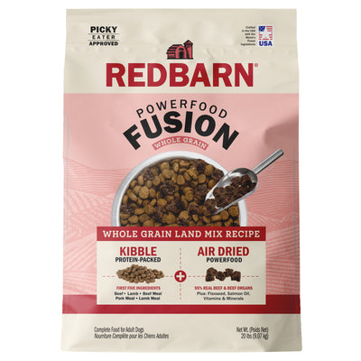 Redbarn Pet Products Powerfood Fusion Whole Grain Dry Dog Food Land Mix Beef 20 lb 785184120729