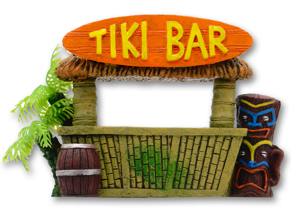 Blue Ribbon Pet Products Exotic Environments Tiki Bar w/Palm Tree Aquarium Ornament Small 030157020873