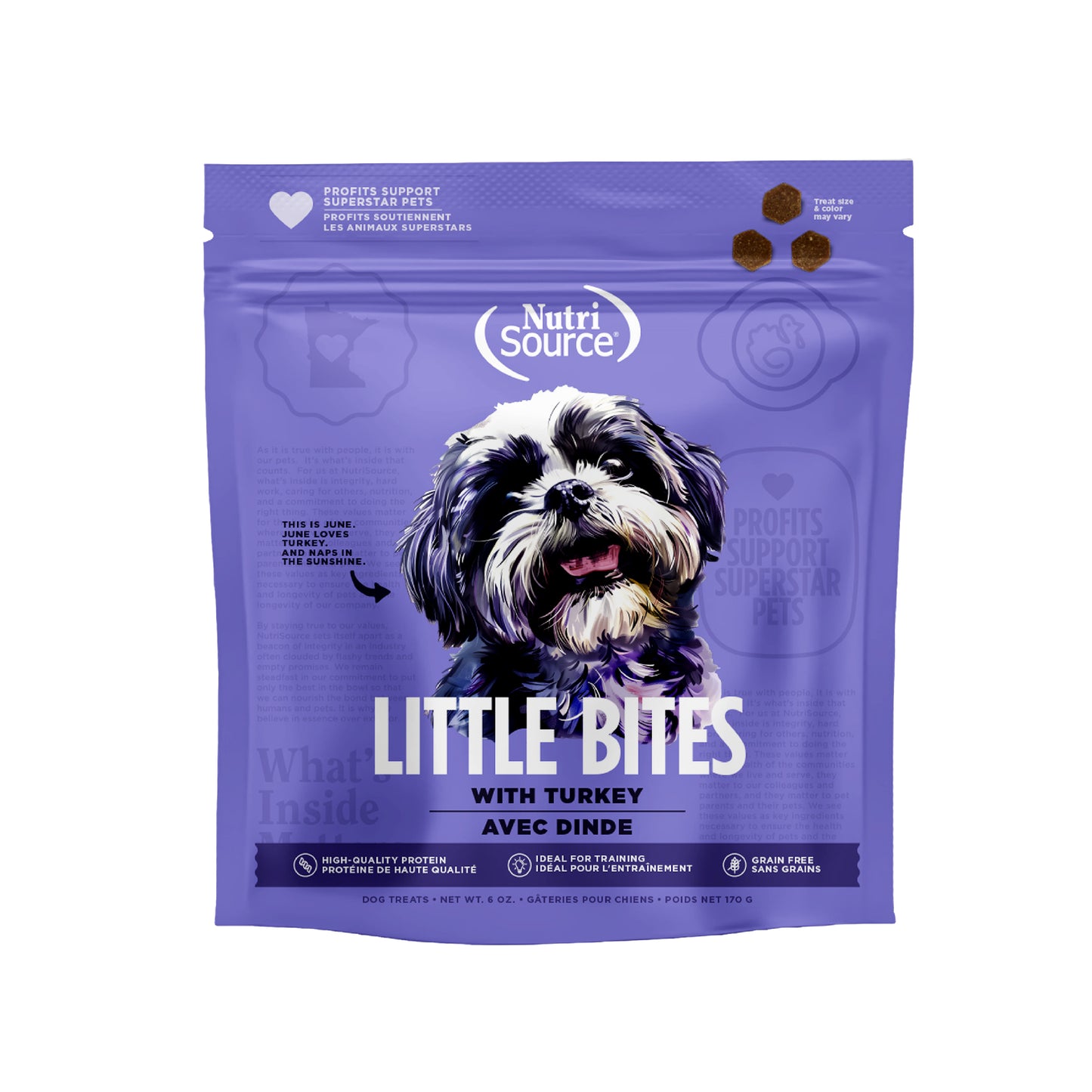 NutriSource Little Bites Grain Free Dog Treats Turkey 6 oz 073893800156