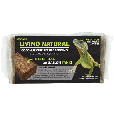 Komodo Living Natural Coconut Chip Reptile Bedding Brick 1 pk 784369933512