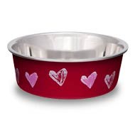 Loving Pets Bella Hearts Dog Bowl Valentine Red X-Small 842982077614