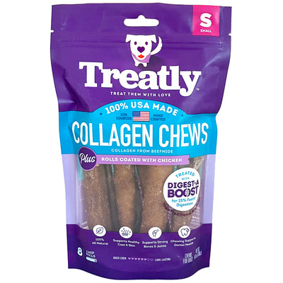 Treatly Collagen Chew Rolls Dog Treats Chicken Small, 8 pk 094983001185