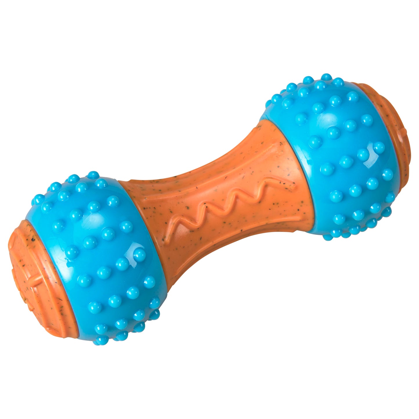 Bam-Bone + Giggler Dog Toy Dumbell Peanut Butter 5.5 in 077234549025
