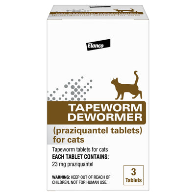 Elanco Tapeworm Dewormer (praziquantel tablets) for Cats & Kittens 3 ct 724089113436
