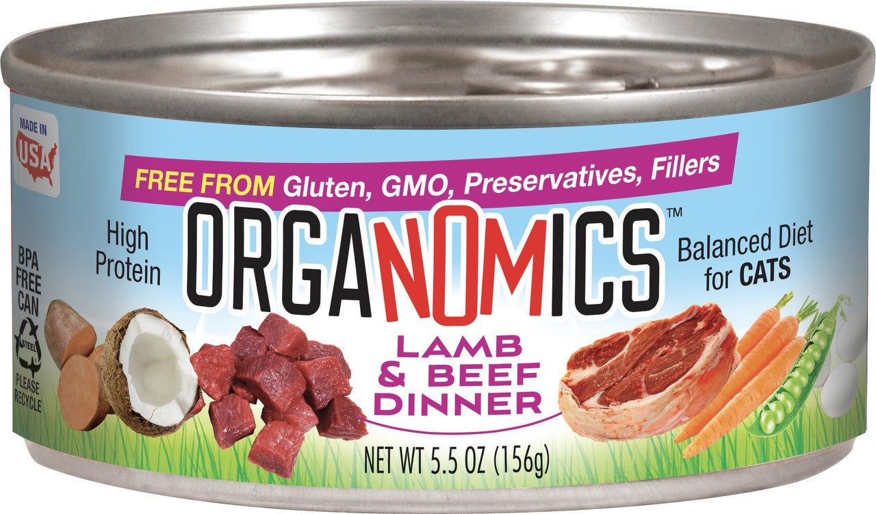 OrgaNOMics Lamb & Beef Dinner Canned Cat Food 24ea/5.5 oz 856348008228