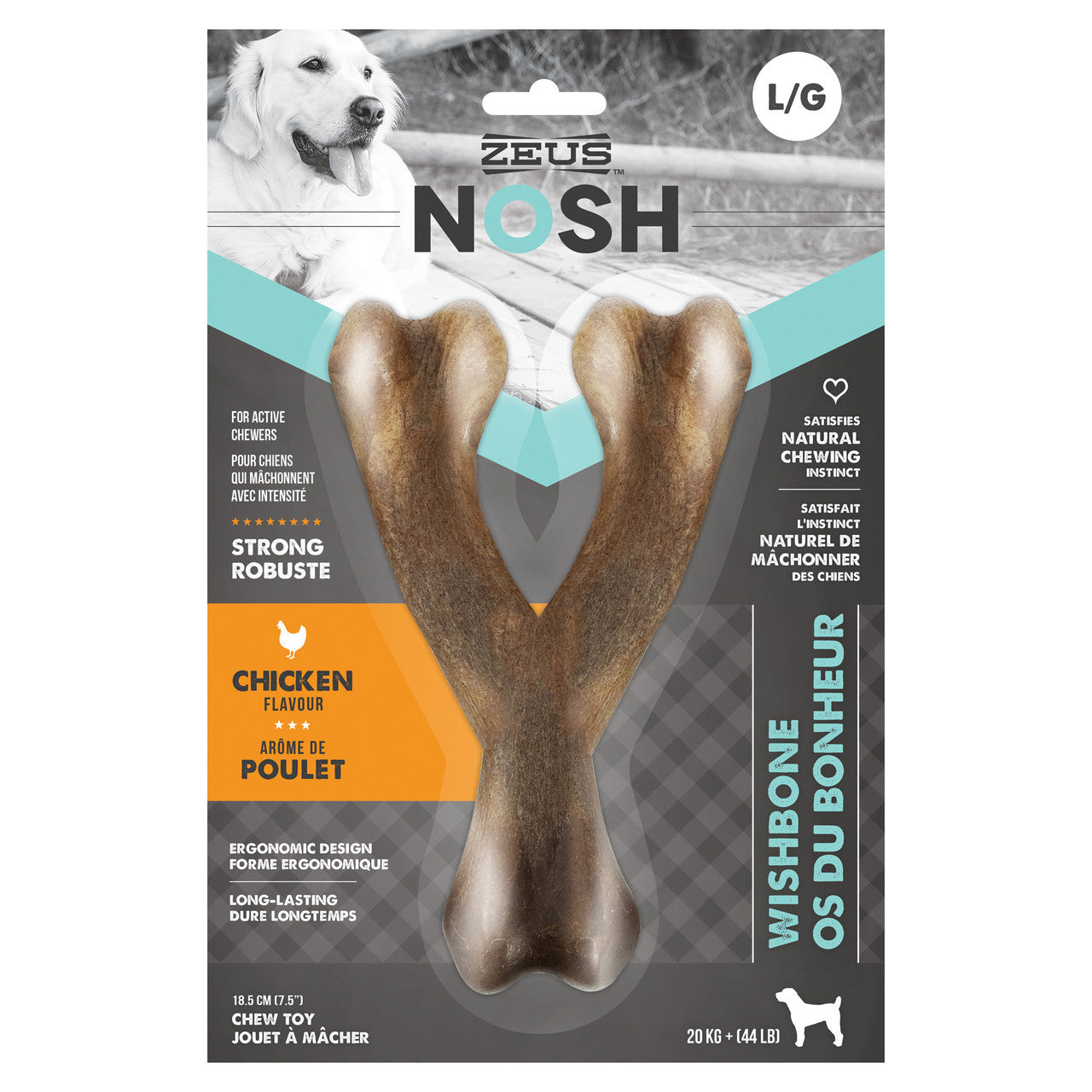 Zeus Nosh Strong Chew Bone, Chicken, Lg 022517964422