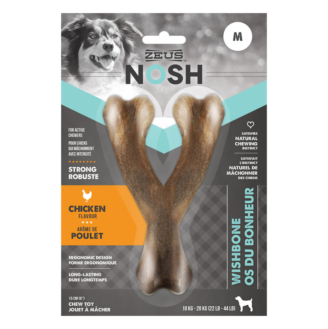 Zeus Nosh Strong Chew Bone, Chicken, Med 022517964415