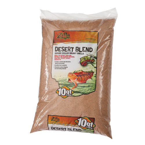 Zilla Desert Blend Ground English Walnut Shells Substrate 10 Quarts - Reptile