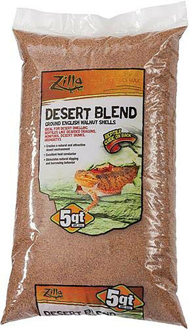 Zilla Desert Blend Ground English Walnut Shells Substrate 5 Quarts - Reptile