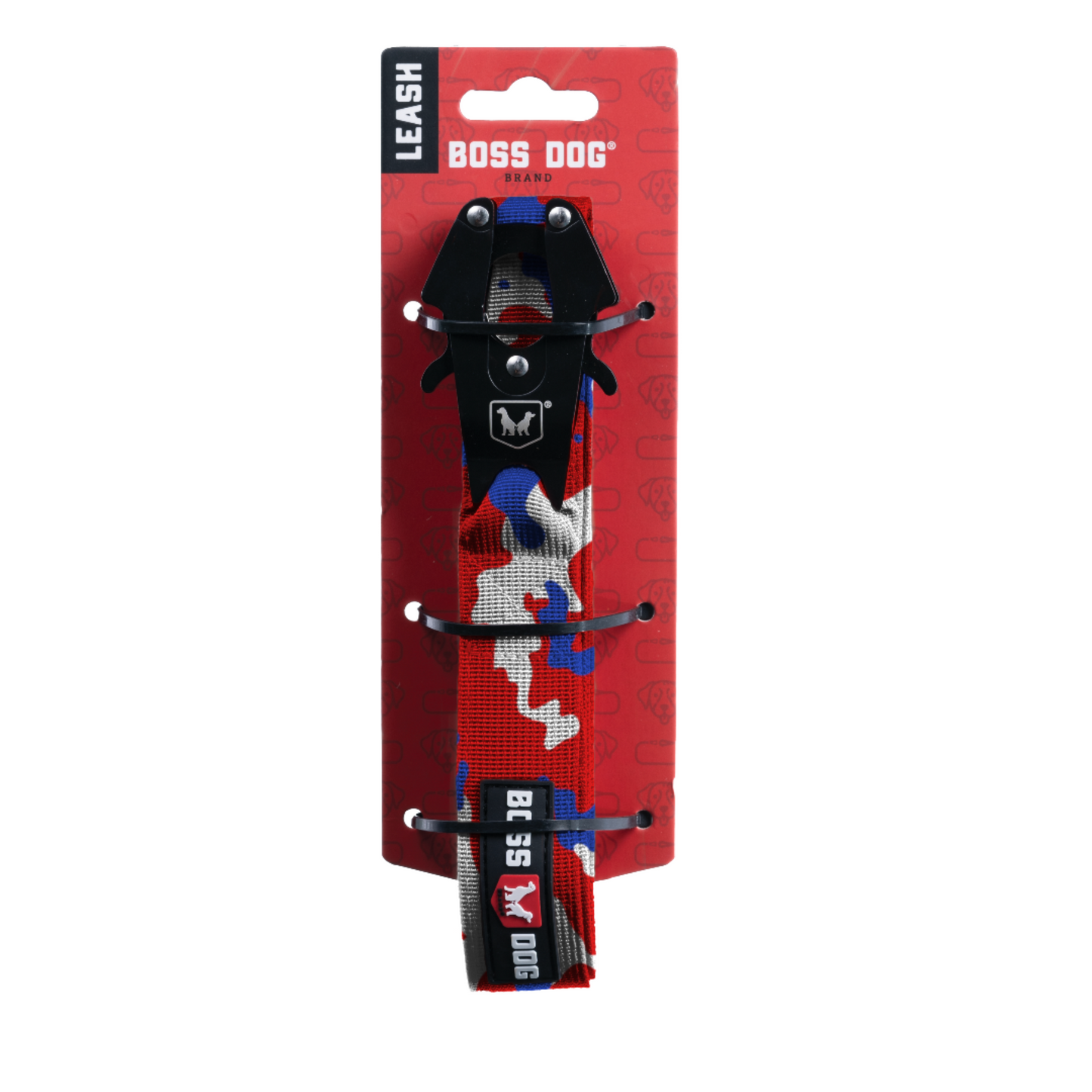 Boss Dog Tactical Dog Leash Red, White, & Blue 4 ft 850036272427