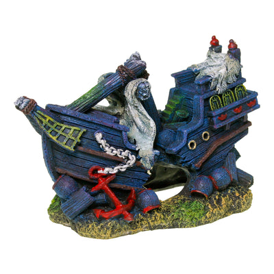 Blue Ribbon Pet Products Sunken Shipwreck Ornament 030157020477