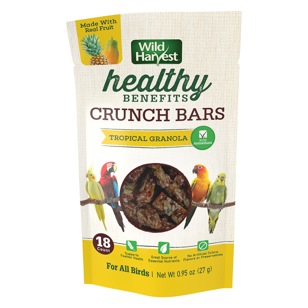 Wild Harvest Healthy Benefits Crunch Bars Bird Treats Tropical Granola Tropical Granola 18 ct 026851993162