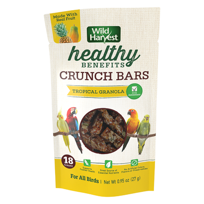 Wild Harvest Healthy Benefits Crunch Bars Bird Treats Tropical Granola Tropical Granola 18 ct 026851993162