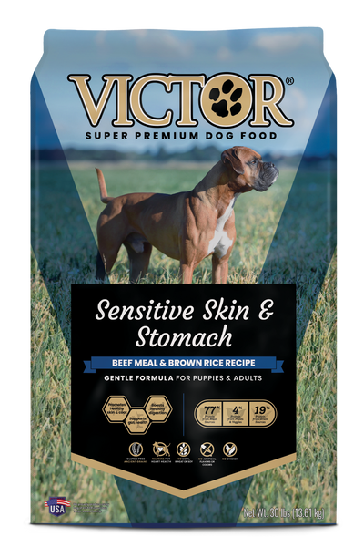 Victor Super Premium Dog Food Sensitive Skin & Stomach Beef & Brown Rice 30 lb 899944446384