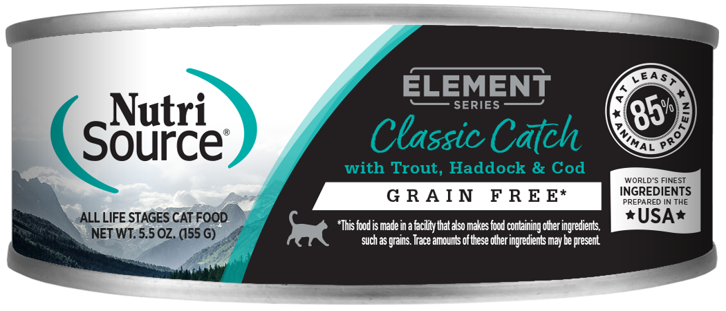 NutriSource Element Series Grain Free Canned Cat Food Classic Catch 12ea/5.5 oz 073893069126