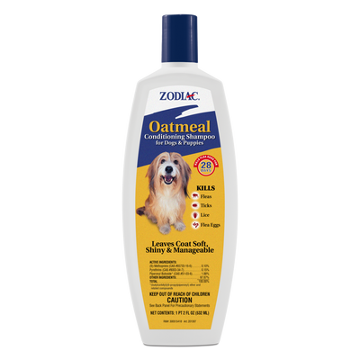 Zodiac Oatmeal Conditioning Shampoo for Dogs & Puppies 18 ounces