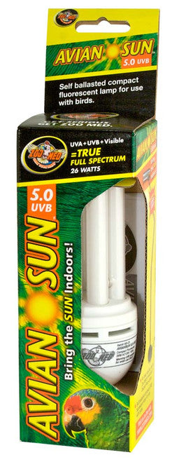 Zoo Med Avian Sun 5.0 UVB Compact Fluorescent Lamp White - Bird