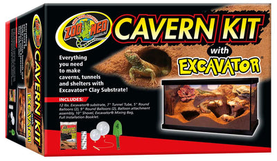 Zoo Med Cavern Kit with Excavator Clay Burrowing Substrate 12 lb