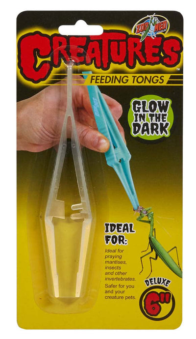 Zoo Med Creatures Feeding Tongs Glow in the Dark Blue 6 in