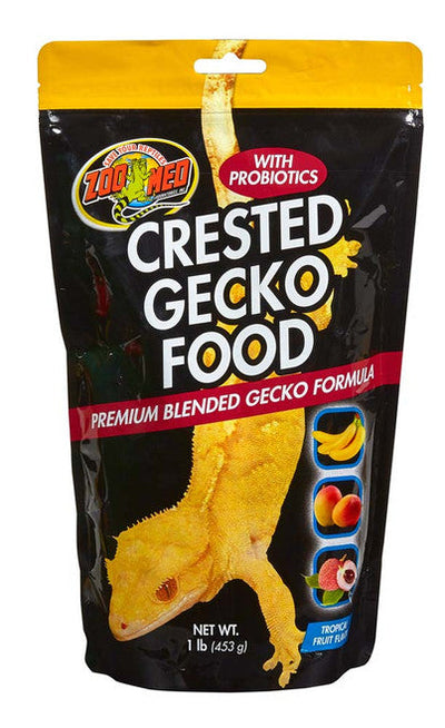 Zoo Med Crested Gecko Food Premium Blended Tropical Fruit Dry 1 lb - Reptile