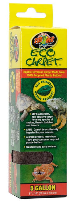 Zoo Med Eco Carpet Reptile Terrarium Green 5 Gallon 8 Inches X 16