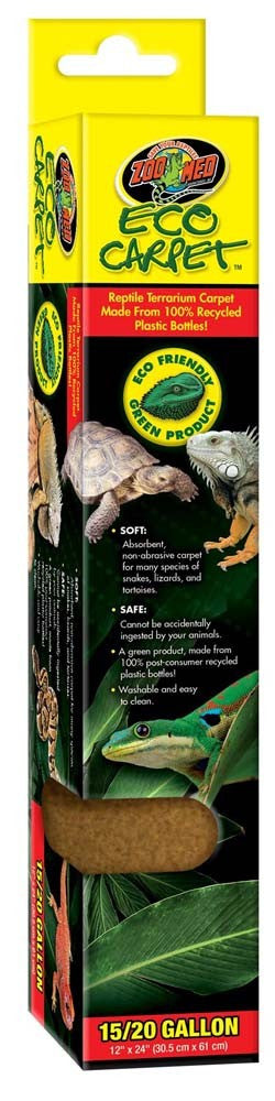 Zoo Med Eco Carpet Reptile Terrarium Carpet Tan 15/20 Gallon, 12 Inches X 24 Inches