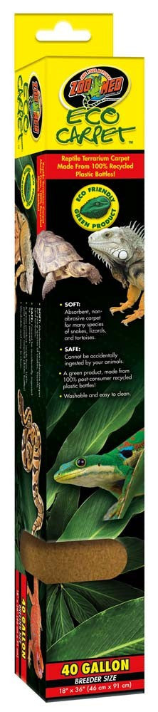 Zoo Med Eco Carpet Reptile Terrarium Carpet Tan 40 Gallon, Breeder Size, 18 Inches X 36 Inches