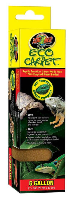 Zoo Med Eco Carpet Reptile Terrarium Tan 5 Gallon 8 Inches X 16