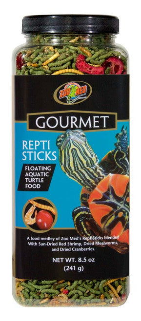 Zoo Med Gourmet Reptisticks Floating Aquatic Turtle Dry Food 8.5 oz - Reptile
