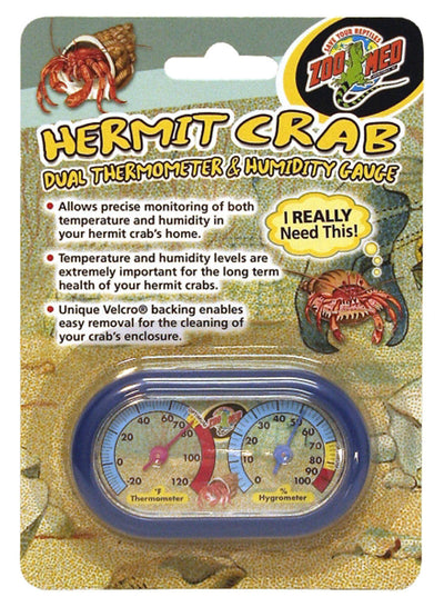 Zoo Med Hermit Crab Dual Thermometer & Humidity Gauge Assorted