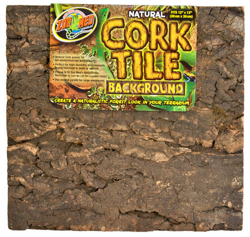 Zoo Med Natural Cork Tile Background Brown 12in X SM - Reptile