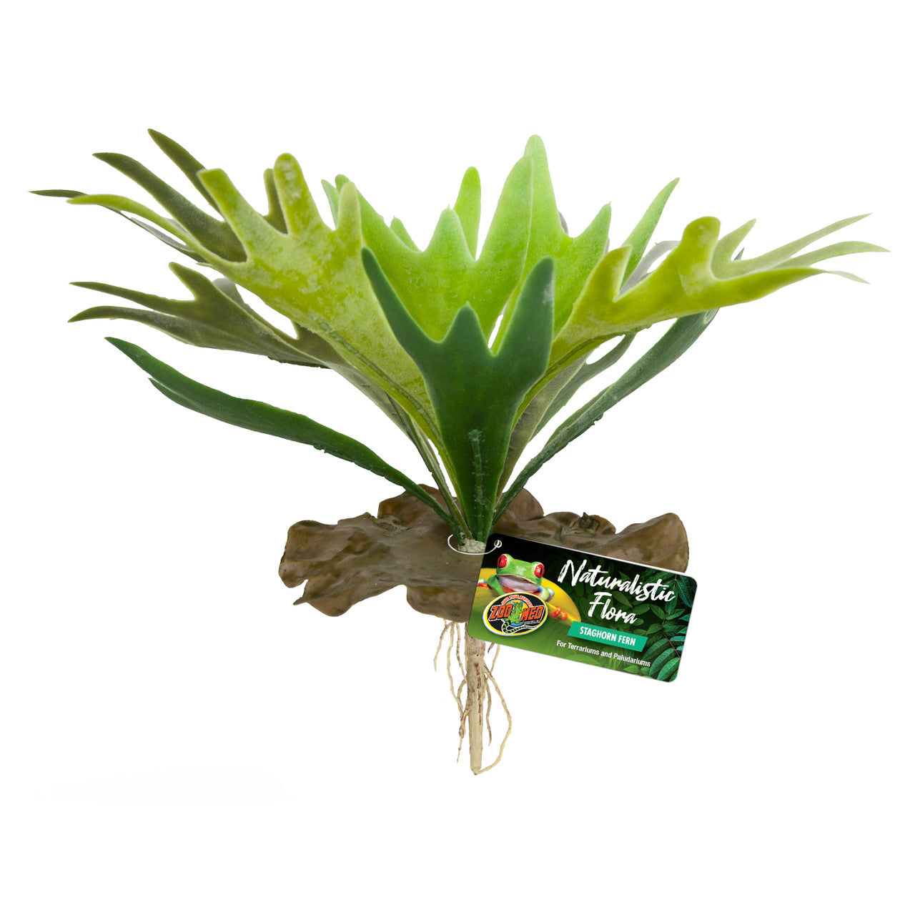 Zoo Med Naturalistic Flora Staghorn Fern Terrarium Plant Green, Brown