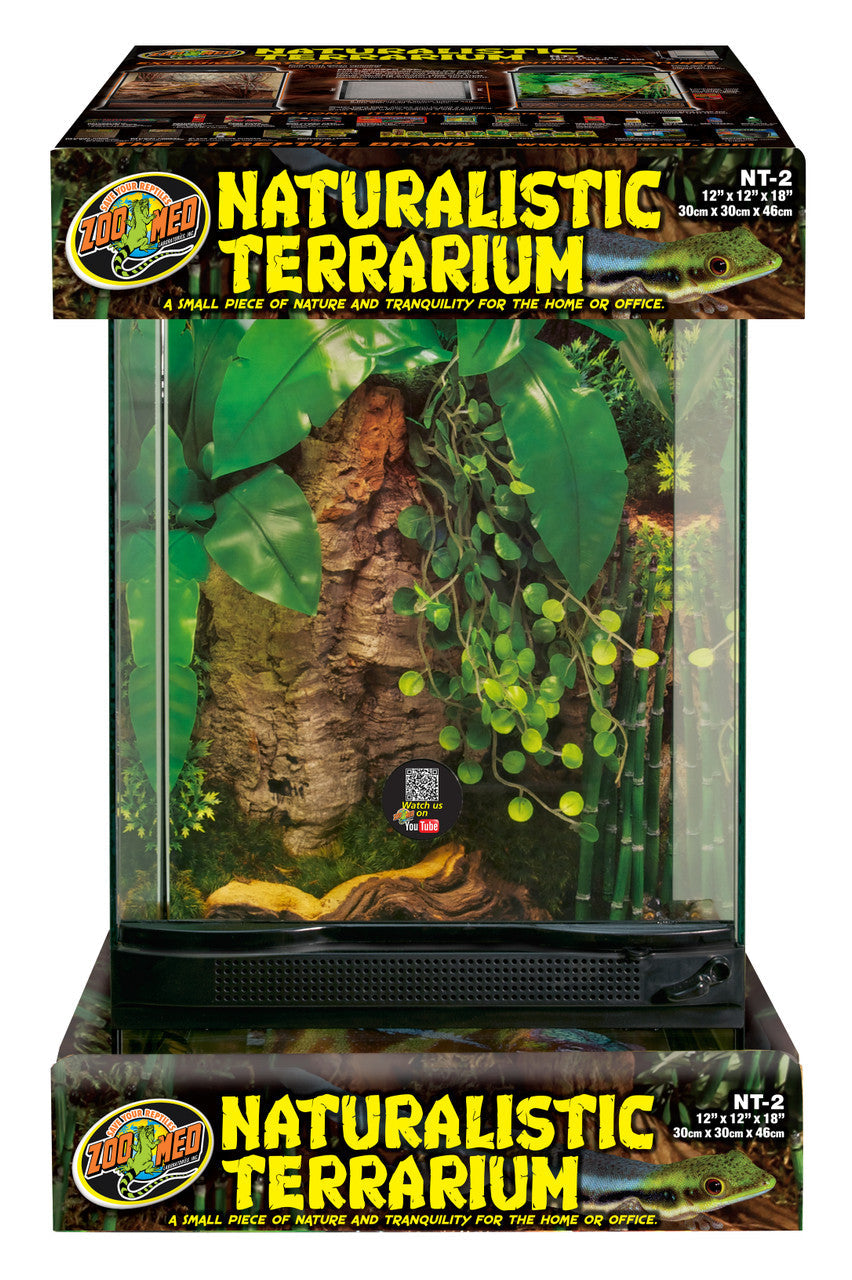 Zoo Med Naturalistic Terrarium Black, Clear 12 in x 12 in x 18 in