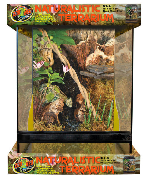 Zoo Med Naturalistic Terrarium Black Clear 18 in x 24 - Reptile