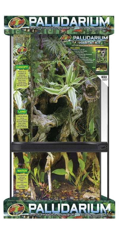 Zoo Med Paludarium Terrarium with Nano Aquarium Habitat Black, Clear 18 in x 36 in 10 gal