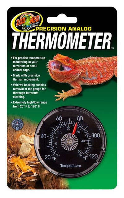 Zoo Med Precision Analog Thermometer Black (D) - Reptile