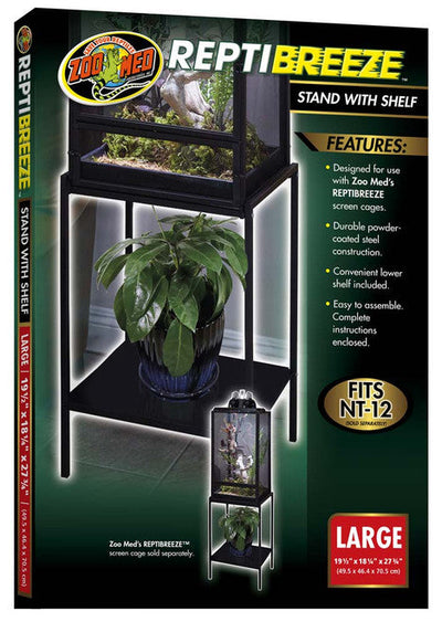 Zoo Med ReptiBreeze Stand w/Shelf Black LG - Reptile