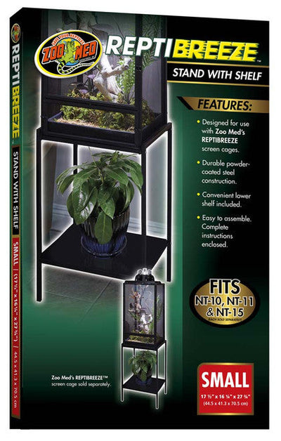 Zoo Med ReptiBreeze Stand w/Shelf Black SM - Reptile