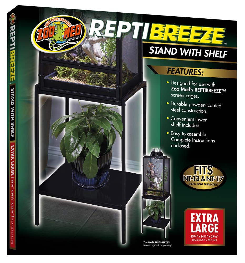 Zoo Med ReptiBreeze Stand w/Shelf Black XL