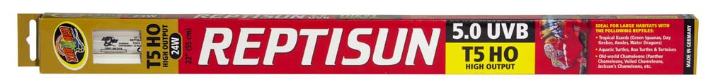 Zoo Med ReptiSun 5.0 UVB T5 HO High Output Linear Lamp White 22 in
