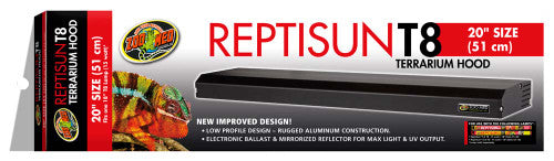 Zoo Med ReptiSun T8 Terrarium Hood Only Black 20 in - Reptile