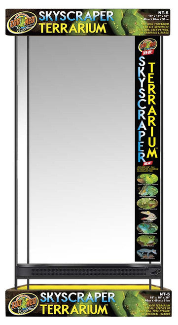Zoo Med Skyscraper Terrarium Black Clear 36 in - Reptile