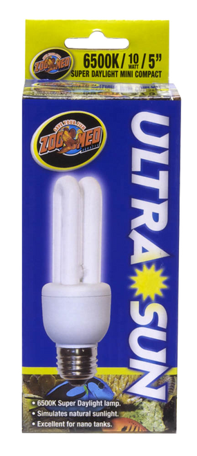 Zoo Med Ultra Sun Super Daylight Mini Compact Fluorescent Lamp White 5 in - Reptile