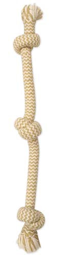 Mammoth Pet Products Flossy Chews EXTRA Peanut Butter Scented Dog Toy 3 Knot Tug Large, 25 in 746772257142