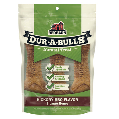Redbarn Pet Products Dur-A-Bulls Bone Hickory BBQ 3Ct, Large 785184011058