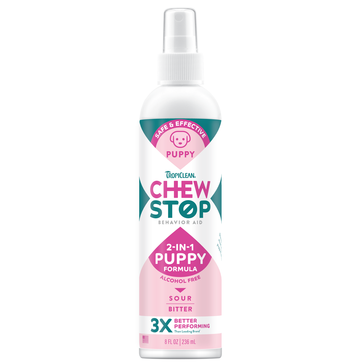 TropiClean Chew Stop Behavior Aid 2in1 Puppy Spray 8 oz 645095007727