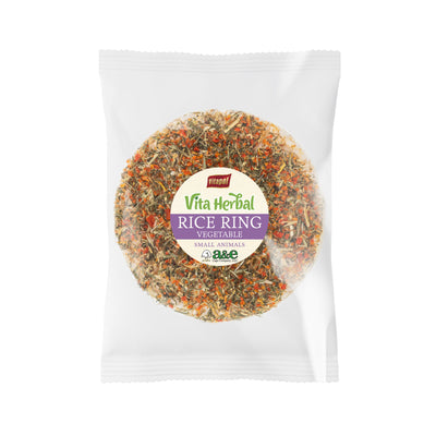 A & E Cages Vitapol Vita Herbal Rice Ring Vegetable Cake Small Animal Treat 644472013900