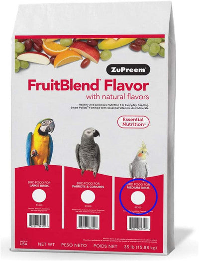 ZuPreem FruitBlend Bird Food Medium Birds 35 lb